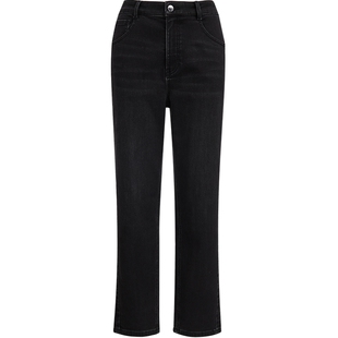 Vero Moda牛仔裤2025冬季新款含棉加绒腰带九分锥形裤325449014