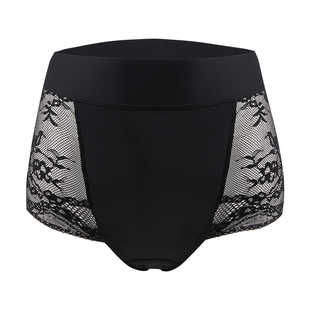 安娜蜜语大码高腰三角裤纯棉里裆高弹收腹提臀蕾丝内裤女薄款无痕