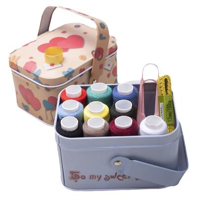 手提式马口铁针线盒工具学生家用