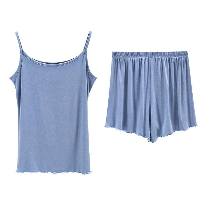 莫代尔吊带女夏薄睡衣宽松