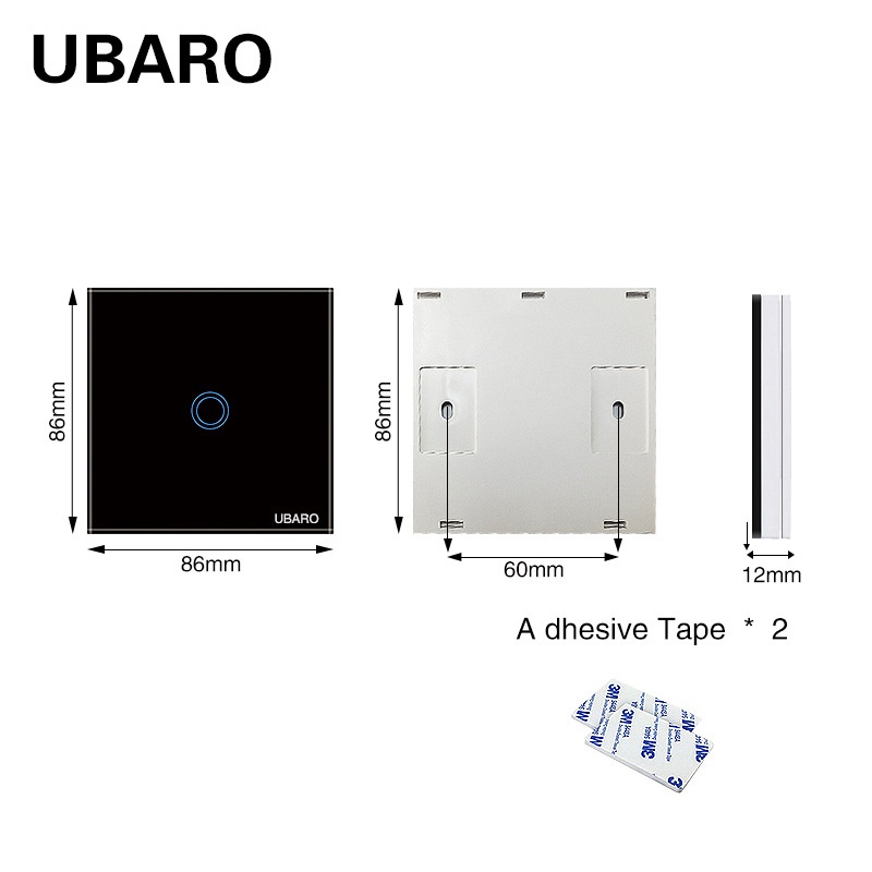 通用型433RF无线遥控开关钢化玻璃免布线随意贴面板开关批发