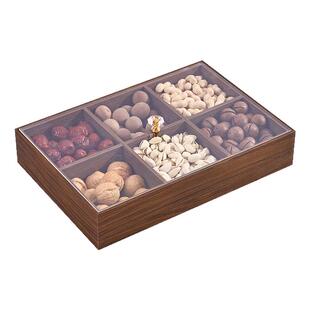 围炉煮茶托盘水果盘零食盘点心盘四宫格木质六宫格干果盘婚礼果盘