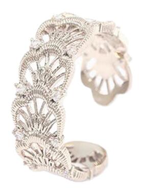 吟缕虎眼石戒指女开口素圈食指戒