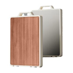 双枪乌檀木切菜板家用双面案板304不锈钢菜板厨房用防霉实木砧板