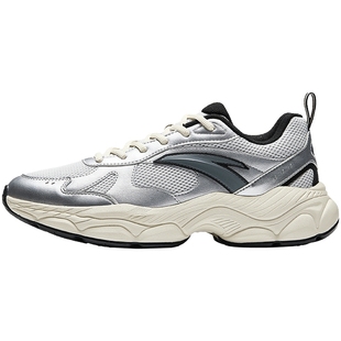 安踏辰光休闲鞋男鞋2026冬季银色复古百搭官方正品潮流增高运动鞋