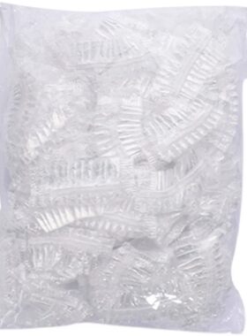 100只一次性耳套加厚洗澡塑料耳套耳帽染发打耳洞护耳神器保护套