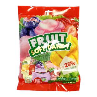 威卡伦剥皮糖果汁夹心软糖什锦味308g儿童糖果喜糖送礼摆盘