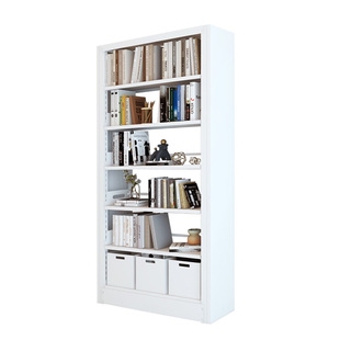 家用钢制书架简易落地图书馆学校档案阅览室书店单双面展示架定制