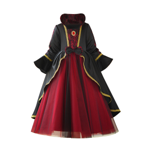 万圣节女童公主裙春秋cosplay角色扮演连衣裙女巫服装儿童演出服