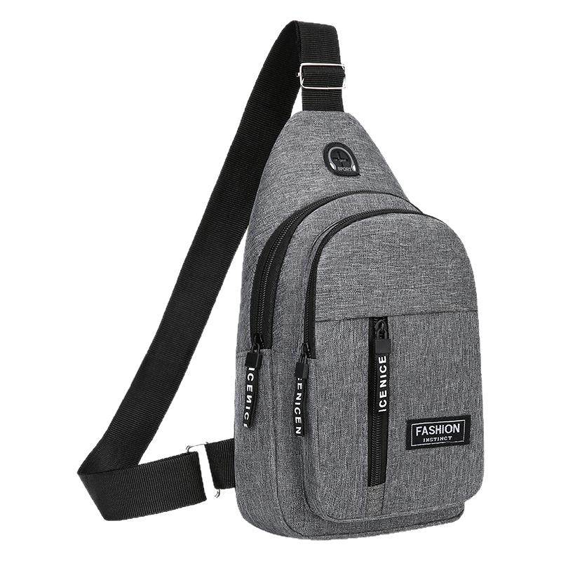 多功能骑行包胸包男士斜挎包休闲牛津布单肩小背包时尚潮流胸前包