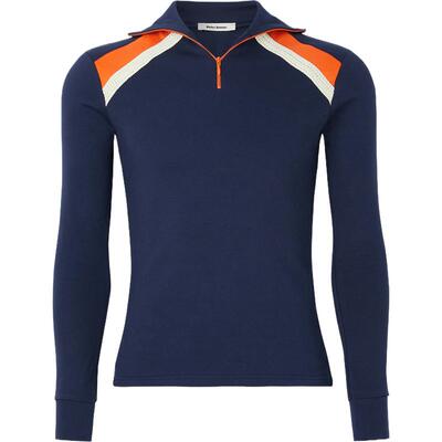 Wales Bonner春夏男修身钩编边饰棉质上衣