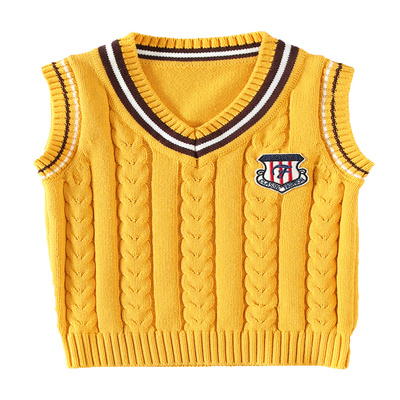 宝宝秋冬毛线针织校服儿童马甲