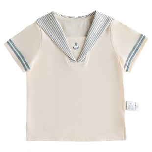 【新品】Oak Family条纹海军领短袖T恤夏季童装男童女童短袖上衣