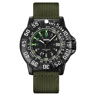 时刻美个性日历表男士夜光休闲学生尼龙表带手表登山户外运动腕表