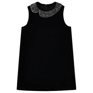 哈齿童装春秋儿童连衣裙黑色丝绒背心裙女童气质礼服裙女孩生日裙