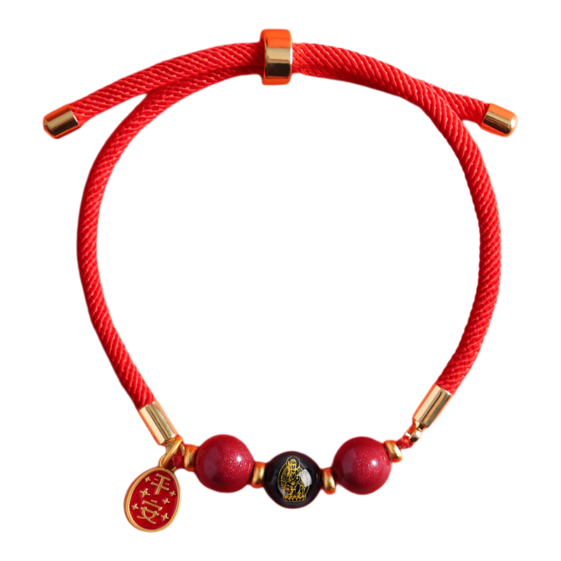 普陀山文创2026马年本命年生肖红绳手链护身符转运珠红手绳编织绳
