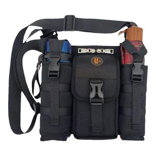 新款中老年旅行背包户外休闲单肩斜挎包出行旅游包雨伞水壶包时尚