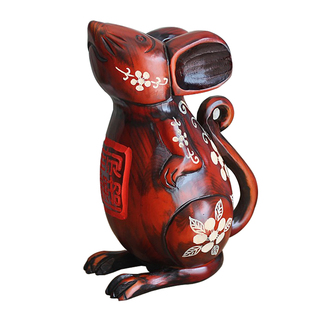 木质客厅装饰品生肖储蓄罐可存可取老鼠存钱罐创意礼物电视柜摆件