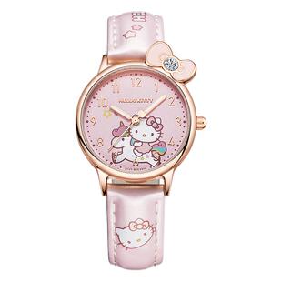 HelloKitty凯蒂猫儿童手表女孩指针式机械只看时间女童小学生防水