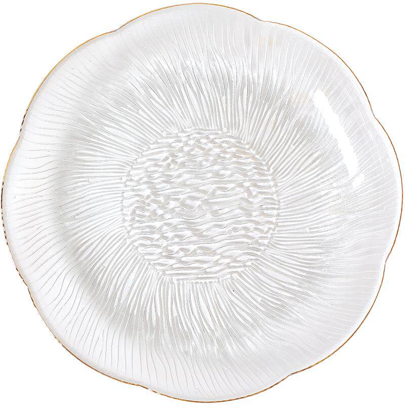 川岛屋玻璃水果盘家用客厅茶几轻奢高档小精致糖果盘碟零食摆放盘