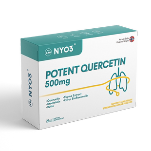 NYO3挪威进口槲皮素胶囊500mg菠萝蛋白酶呵护肺部保健胶囊30粒
