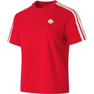 adidas阿迪达斯女子CNY新年款红色运动休闲短袖T恤锐力KV0506