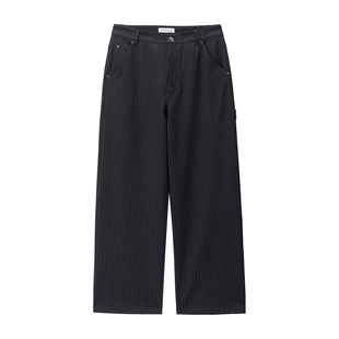 设计师款佐丹奴裤子男装新款细条纹直筒男裤中腰休闲长裤18115821