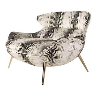 意大利轻奢单人沙发椅创意布艺客厅扶手椅虎纹高级感设计师休闲椅