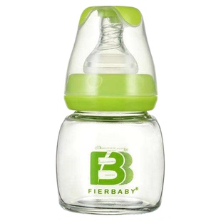 菲儿贝比新生婴儿玻璃奶瓶专用防胀气防呛果汁护理奶瓶60ml