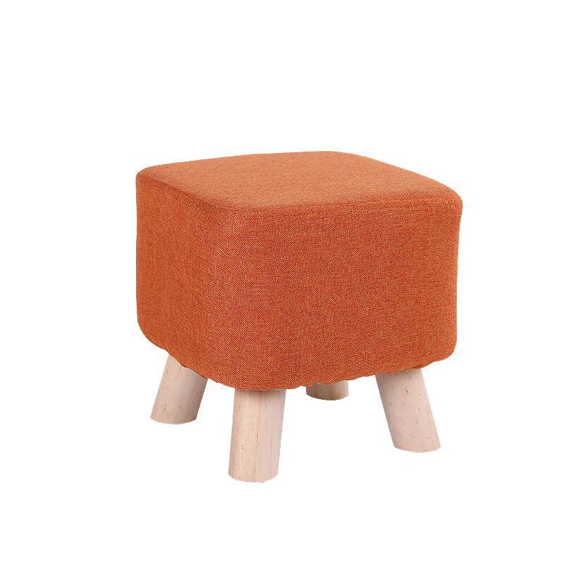 实木布艺茶几凳子小板凳时尚换鞋凳家用搁脚凳矮凳客厅卧室沙发凳