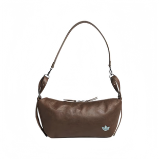 Adidas三叶草originals BELTED棕色皮质肩带可拆卸单肩包KT0865