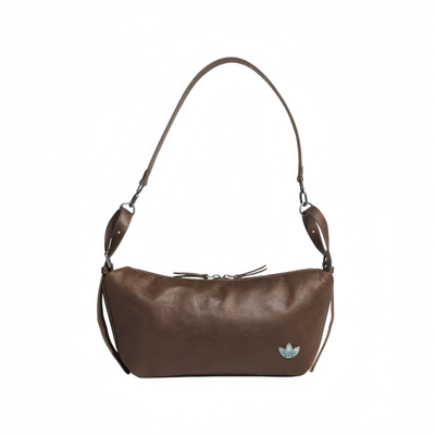 Adidas棕色肩带可调节拆卸单肩包