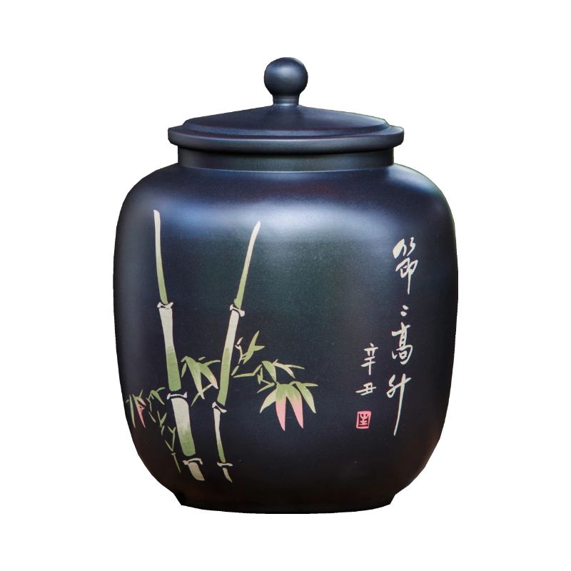 建水紫陶茶叶罐陶瓷密封罐防潮防霉存普洱茶散茶罐醒茶罐家用小号