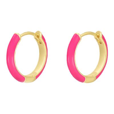 欧美辣妹风芭比粉耳环迷你小耳圈