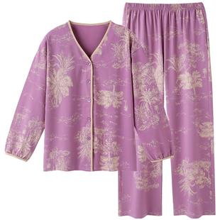 睡衣女士春秋款纯棉长袖秋季2026新款中年妈妈秋冬大码家居服套装