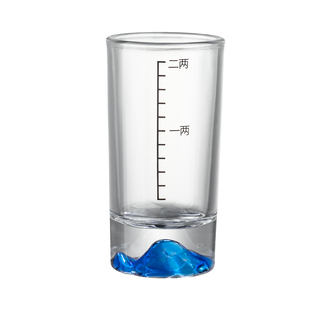 水晶蓝山二两白酒杯带刻度轻奢高档分酒器酒具套装家用精致高级感