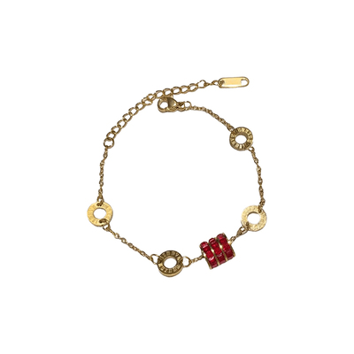 红钻罗马小蛮腰镶钻钛钢手链女