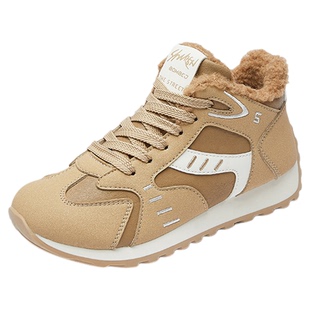 加绒保暖棉鞋女2025冬季新款舒适百搭高帮女鞋厚底防滑女士休闲鞋