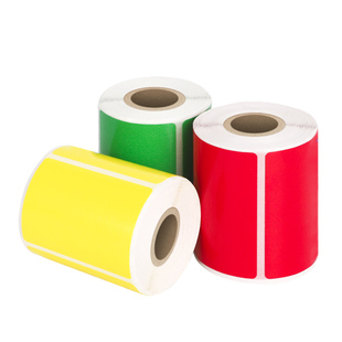 驰腾彩色25mm小卷芯标签纸热敏适配便携机五防不干胶贴纸条码彩色空白打印机纸防水商超食品奶茶服装吊牌标价