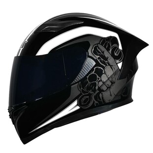 艾狮摩托车头盔男机车全盔仿赛大头围特大号蓝牙冬季双镜片3C认证