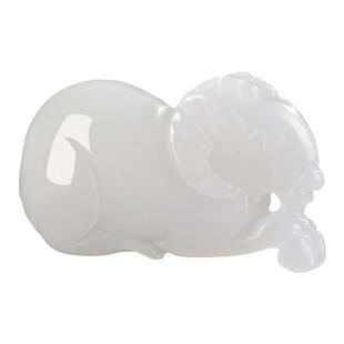 新疆和田玉生肖羊吊坠挂件男羊脂白玉洋洋得意玉坠项链女玉佩玉牌