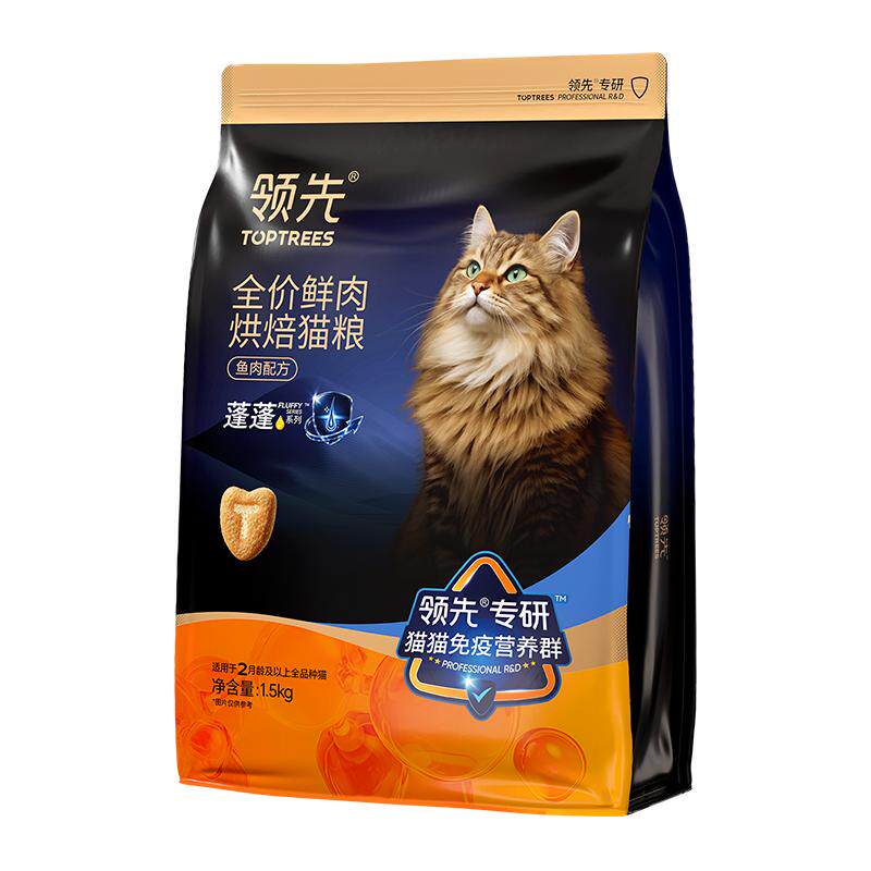 Toptrees领先蓬蓬壮壮烘焙猫粮成幼猫美毛护肠免疫鱼肉鲜鸡肉