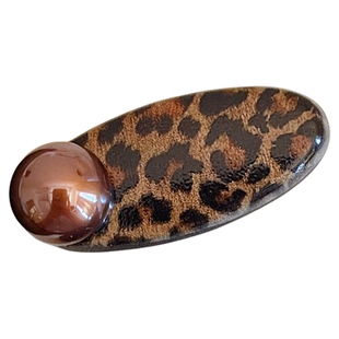 豹纹圆珠发夹女前额侧边夹2026新款碎发刘海夹子高端发卡头饰发饰