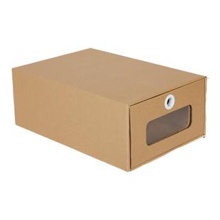 家用牛皮纸抽屉式可折叠简易鞋盒收纳盒透明鞋柜鞋子收纳神器鞋架