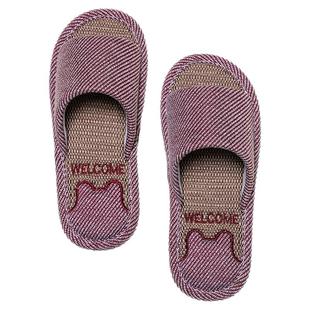 亚麻拖鞋女款男春秋四季防滑静音情侣家用布拖鞋室内家居棉麻软底