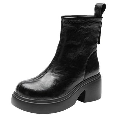 大东官方厚底增高短靴女款2025新款秋冬爆款小个子英伦风靴子女靴