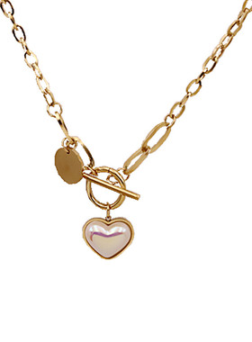 双面爱心吊坠小众钛钢新款项链