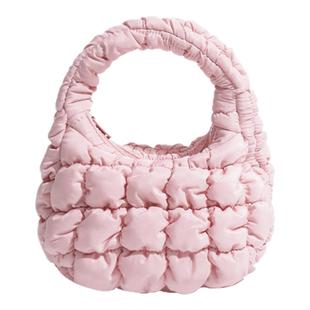 COS云朵包韩国指尖褶皱泡泡粉色包包迷你甜美立体小手提包手拎包