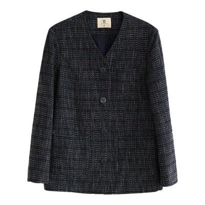 小香风优雅提花/撞色肌理外套