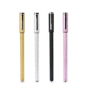 中性笔商务办公学生用签字笔 黑色0.5mm水笔水性刷题笔金属笔杆重手感个人定制笔logo可以刻字的女生日礼物笔